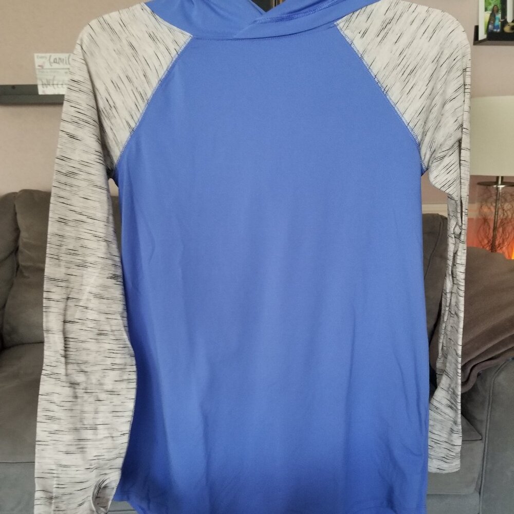 SO Perfect Fit Athletic Blue and Grey Hoodie